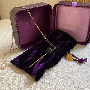 Rare limited edition 18 carat gold and Black Swarovski Crystal drop necklace